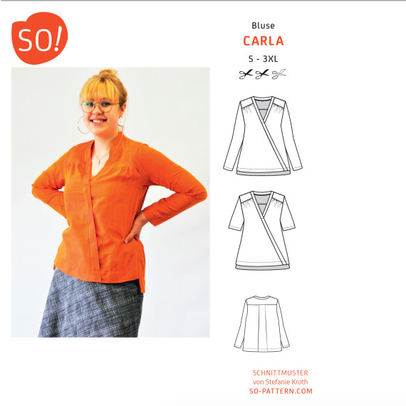 Ebook - Bluse CARLA von SO Pattern  S - 3XL