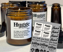 Rub-On Sticker - Hygge - für Kerzengläser - Tante Henni Rub-Ons - vielfältig nutzbar