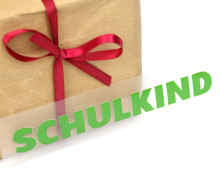 1 Bügelbild - Aufbügler - Schulkind - Schriftzug - Grün
