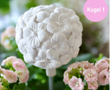Silikon - Gießform - Blütenkugel - Dekokugel mit Blumenkugel - Gartenstecker - Kugel 1 - vielfältig nutzbar