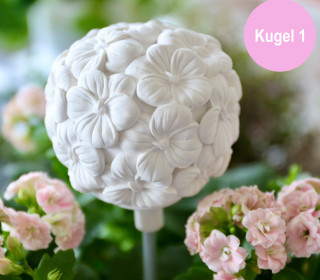 Silikon - Gießform - Blütenkugel - Dekokugel mit 3D Blütenmuster - Gartenstecker - Kugel 1 - vielfältig nutzbar
