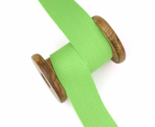 1m Weiches Gurtband - Uni - Baumwolle - 30mm - Stärke 1,4mm - Gelbgrün