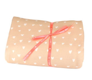 2 Zuschnitte - Sommersweat - Love Coupon - Hearts - Puder - Bio Qualität - abby and me