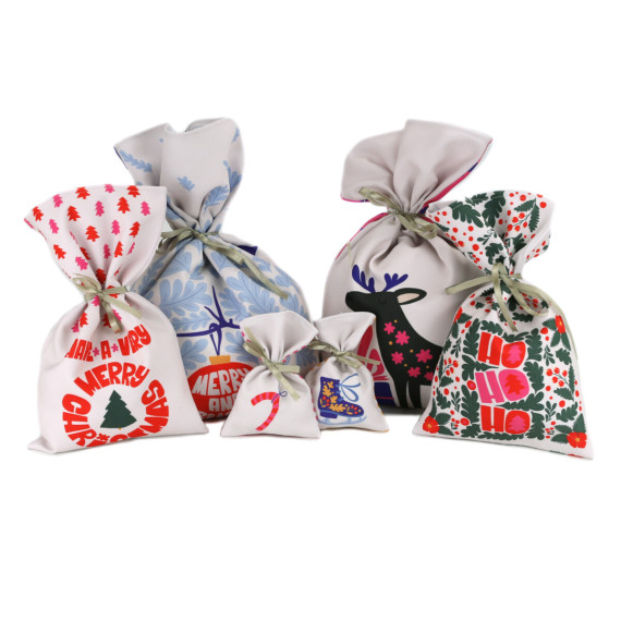 DIY-Nähset - 6 Geschenkbeutel - Set -  Christmas Vibes - Soft Canvas - abby and amy