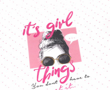 Modal Jersey - Paneel - It's Girl Things - Weiß - abby and me