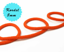 1m Hoodieband - Baumwollkordel - Uni - 8mm - Orange