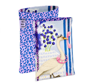 DIY-NÄHSET - Buchtasche - BLUES - Schwan - Cherry Picking - Softshell - abby and amy
