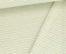 Feinstrick-Sweat - Yarn Dyed Stripes - Weiß/Farngrün