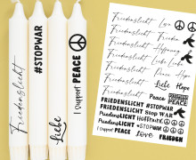 DIN A4 - Tattoofolie - Friedenslicht - für Kerzen / Keramik