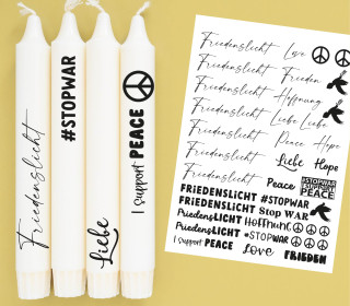 DIN A4 - Kerzen-Tattoofolie - Friedenslicht - für Kerzen / Keramik