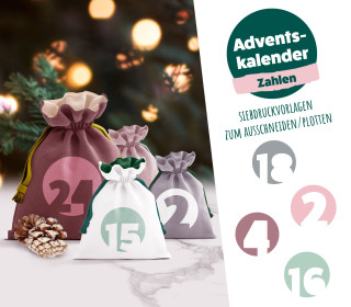 FREEBIE - Adventskalender Zahlen - mit Kreis - Siebdruck Vorlagen