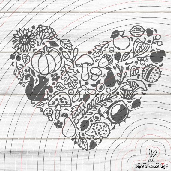 Herz Herbst Plotterdatei SVG DXF