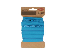 3m Endlosreißverschluss + Nicht teilbar - 6 eckige Zipper - Cyanblau