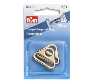 2 Triangel-Ringe mit Steg - Metall - 25mm - Prym - New Gold