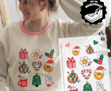 Onkel Bo's Bügelbilder - DIN A4 - Retro Christmas - Motivmix - BIG