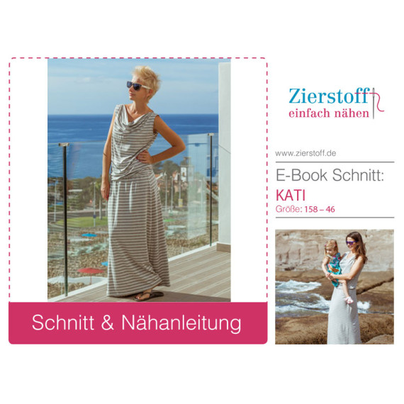 E-BOOK – Wasserfallkragen Shirt/Kleid “KATI”, GR. 158 – DAMENGR. 46