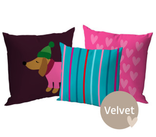 Kissenstoff - DIY - Kissen-Set - Wiener Dogs - Pink - Hamburger Liebe - Velvet - abby and amy