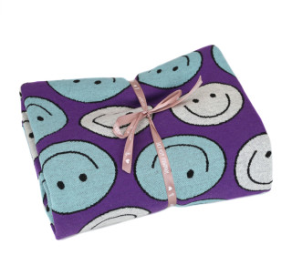 1,6m Zuschnitt - Bio-Jacquard - 4 Farb Spezial Jacquard Jersey - Smile - Choose Your Vibe - Lila - Hamburger Liebe