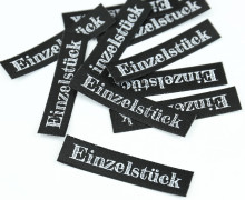1 Label zum Aufbügeln - Einzelstück - Schwarz/Weiß