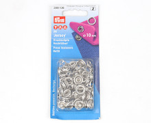 20 Nähfrei Druckknöpfe - Nachfüllpackung - Jersey -Silber/Ring- 10mm - Prym