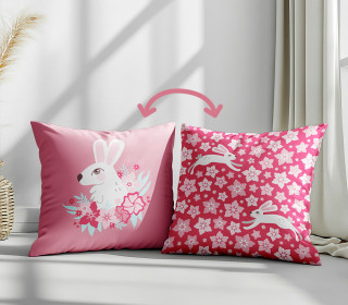 Genähtes Kissen inkl. Inlet - Frühlingshasen - Rosa - Kathi Bondzio - Mein Hanseherz