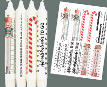 DIN A4 - Tattoofolie - Adventskalender To Go - Nussknacker - für Kerzen / Keramik