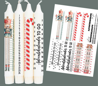 DIN A4 - Tattoofolie - Adventskalender To Go - Nussknacker - für Kerzen / Keramik