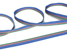 1 Meter dreifarbiges Paspelband/Biesenband - Trio - Taubenblau