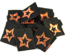 1 Label - Stern - Star - Schwarz/Bronze