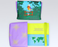 DIY-Nähset - Buch-Organizer - Travel the World - Lausemia Design Studio - Softshell - abby and amy