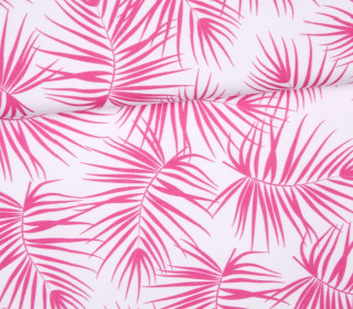 Jersey - Bio Qualität - Kombistoff - Fabulous Flamingo - pink - weiß - abby and me