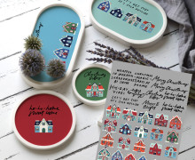 Rub-On Sticker - Cozy Christmas Homes - Tante Henni Rub-Ons - vielfältig nutzbar