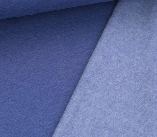 Kuschelsweat Light - Hell Meliert - Jeansblau - Sweat Angeraut