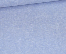 Leinen - Baumwolle - Mischgewebe - Uni - Melange - 176g - Hellblau