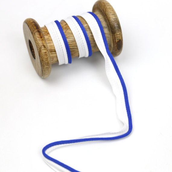 1 Meter Paspelband Duo - Doppelpaspelband - Weiß/Blau