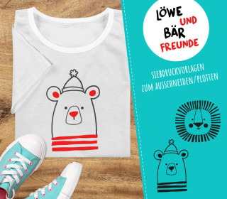 FREEBIE - Löwe und Bär Freunde - Siebdruck Vorlagen