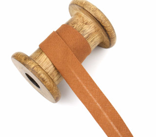 1 Bund Schrägband - 3 Meter - Zugeschnitten - Baumwolle - 20mm - Orangebraun