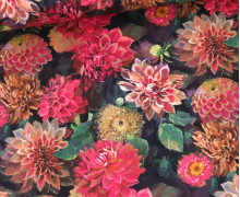 Jersey - Bedruckt - Fuchsia Flowers - Anthrazit
