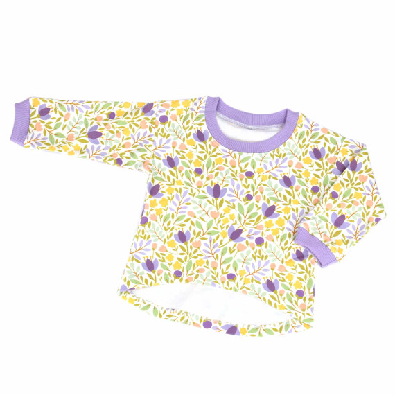 Sommersweat - Frohe Frühlingsblumen - Bunt - Weiß - Bio Qualität - abby and me