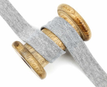 1 Meter elastisches Schrägband - 20mm - Jersey - Hellgrau Meliert
