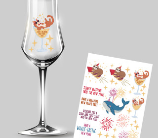 Rub-On Sticker - Silvester Party - Kristina Hölzl - Tante Henni Rub-Ons - vielfältig nutzbar