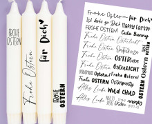 DIN A4 - Tattoofolie - Sprüche zum Verschenken - Ostern - für Kerzen / Keramik