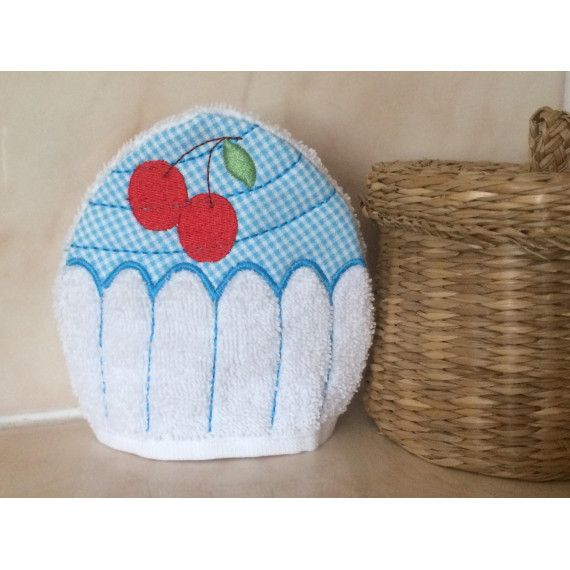Cupcake-Waschlappen mit Kirsche Stickdatei ♥ ITH 13x18