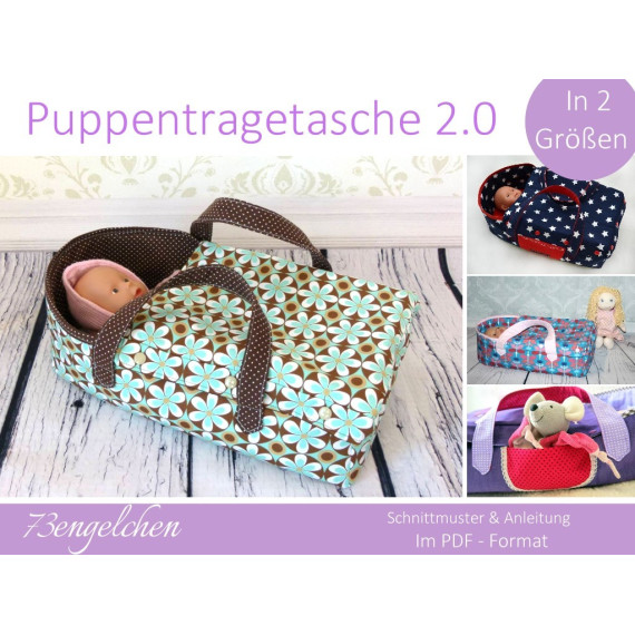 Schnittmuster Nähanleitung Puppentragetasche in 2 Größen