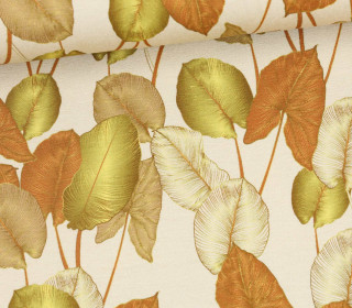 Viskose Jersey - Golden Leaves - Beige