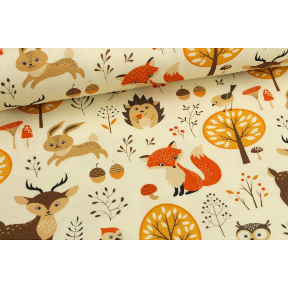 Waldtiere Stoff Fuchs Und Hase Stoff Baumwolle Jersey Waldtiere