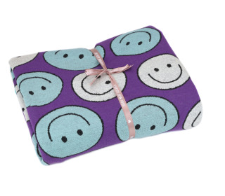 1,85m Zuschnitt - Bio-Jacquard - 4 Farb Spezial Jacquard Jersey - Smile - Choose Your Vibe - Lila - Hamburger Liebe