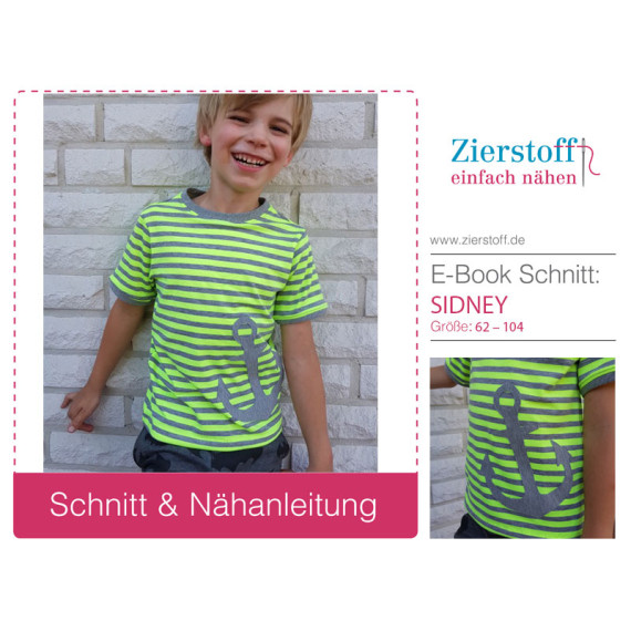 E-BOOK – Shirt "SIDNEY", Gr. 62 – 104 inklusive 2 Applikationen