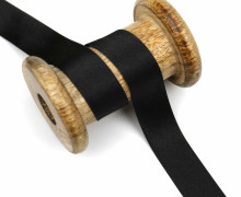 1 m Schrägband - Satinoptik - Uni - 20mm - Schwarz