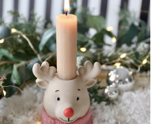 Silikon - Gießform - Rentier mit Schal - Kerzenhalter - Adventsdeko - Weihnachtsdeko - für Stabkerzen - vielfältig nutzbar